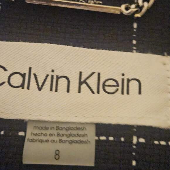 Calvin Klein long line elegant black blazer Career plaid Sophisticated jacket 8 - Picture 4 of 7